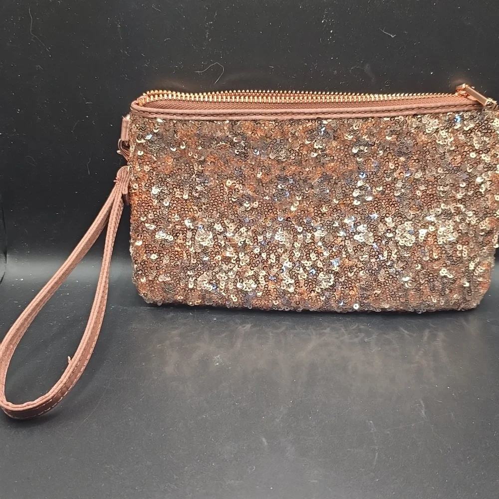 Charming Charlie‎  rose gold crossbody special occasion purse